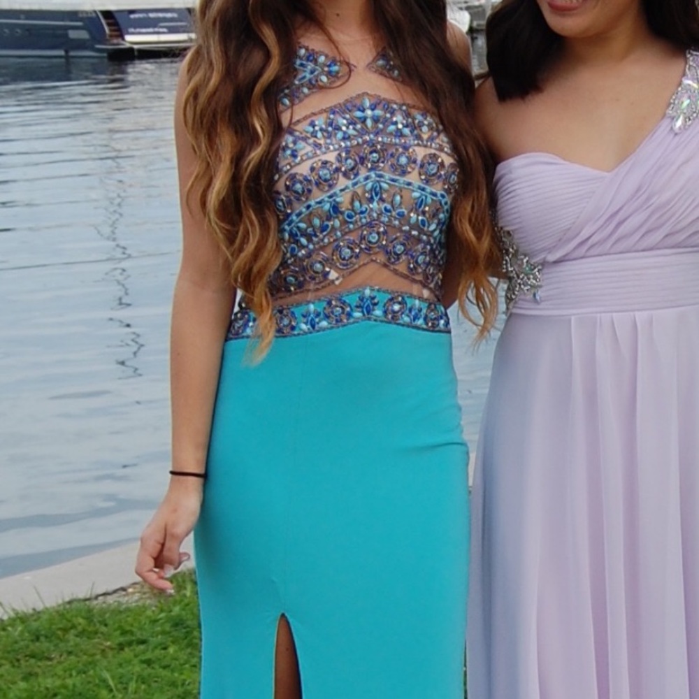 Sexy JOVANI blue dress - Picture 8 of 9